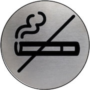 Round Stainless Steel No Smoking Symbol